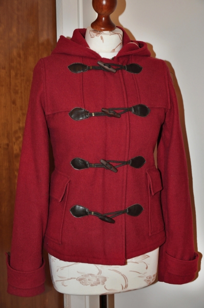 Hollister Damen Winter Duffle Übergangs Jacke Dufflecoat Mantel m Kapuze Gr. M S XS 