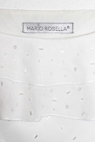 Bluse mit Volants, Pailetten, Seide