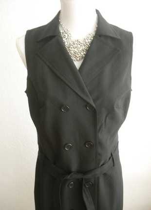 Topaktuell - schwarzes Kleid / Longweste - Gr. 40