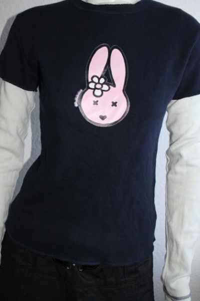 Langarm Sweatshirt mit Hasen Print Hullabaloo dunkelblau-weiß