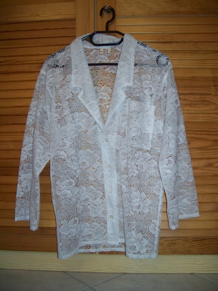 VINTAGE// Weiße Spitzenbluse/ weißer Spitzenblazer (Boho) NEU