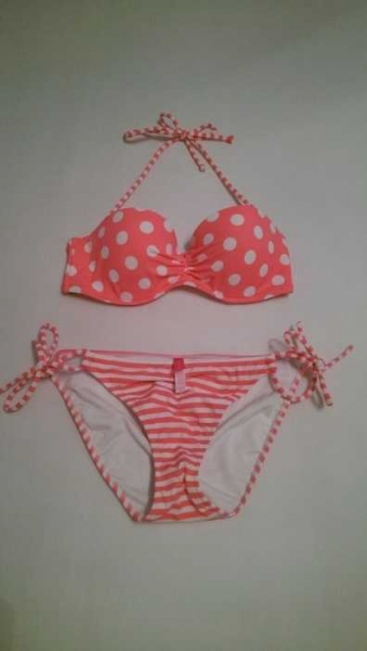 Victoria's Secret Bikini Pink/Weiss Gr.M 75B