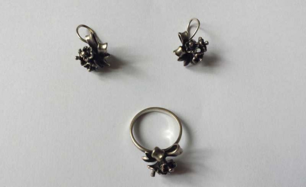 Silber Set - Ohrringe + Ring