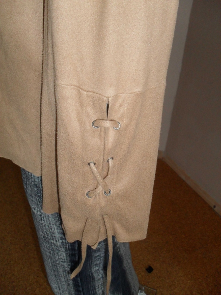 waschwildleder langarm Bluse/ Shirt beige Gr 40