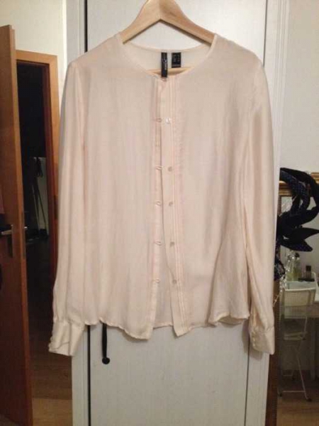 Mango, weiße Bluse ohne Kragen