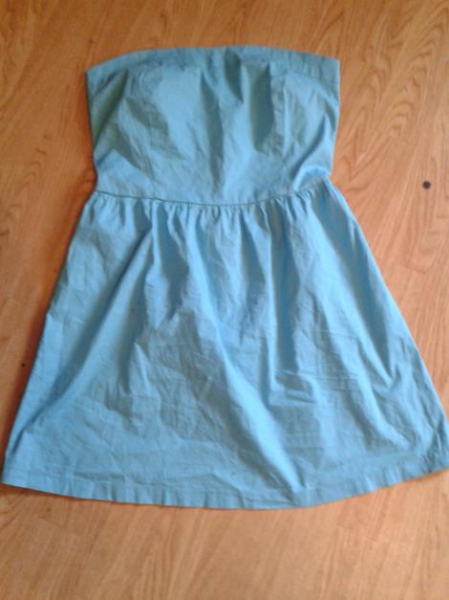 blaues Ballonkleid Partykleid Sommerkleid