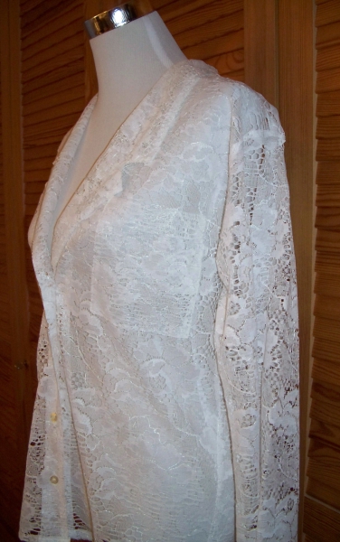 VINTAGE// Weiße Spitzenbluse/ weißer Spitzenblazer (Boho) NEU