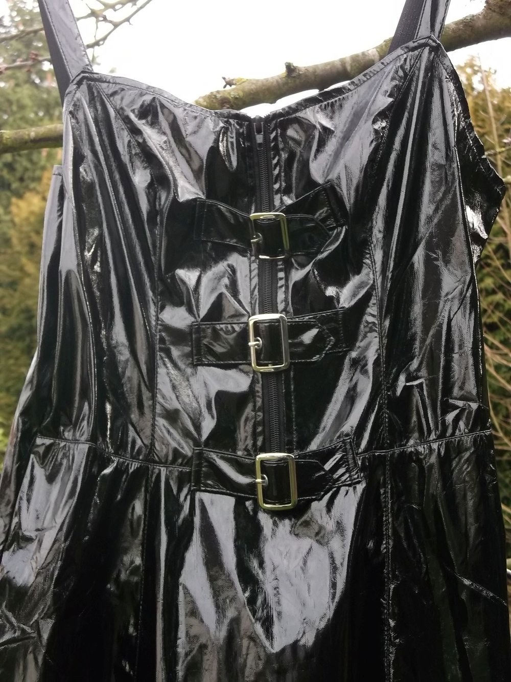 Kleid lang Lackkleid Wgt Gothic Fetisch