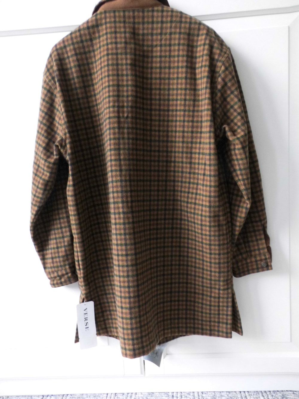 Verse, edle Wolljacke, Brit Chic, Tweed Optik, Hahnentritt, braun kariert, Gr. 36 / 38 / 40 , Neu mit Etikett