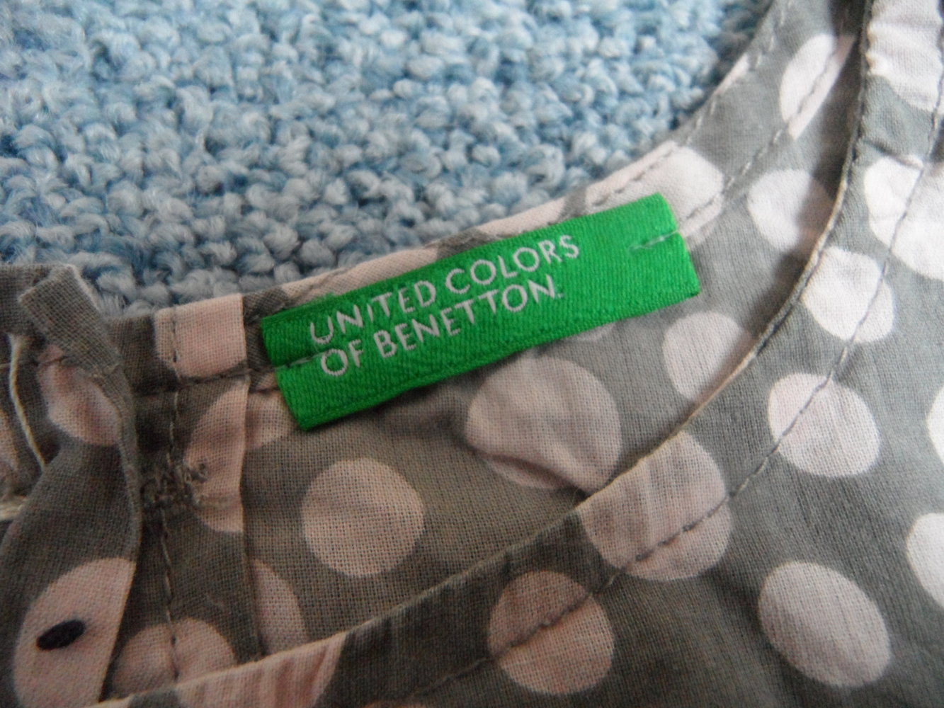 dünne Tunika Bluse für den Sommer Benetton XXS 100 cm Punkte Polka Dots