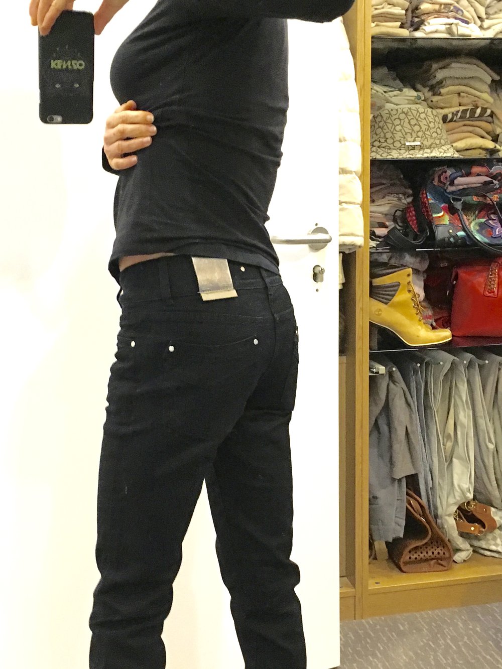 Karen Millen Double Bottom Skinny Jeans schwarz Gr. XS 34 w25 NP 119 EUR