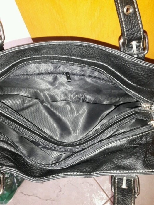 Schwarze Handtasche mit 2 Hauptfächern Clutch Party