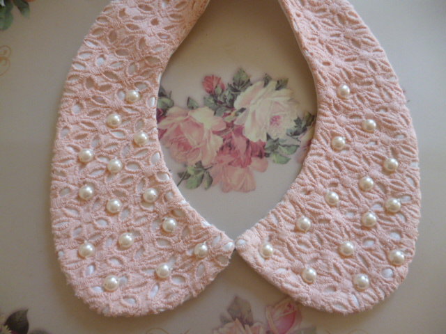 Perlen Kragen rose neu