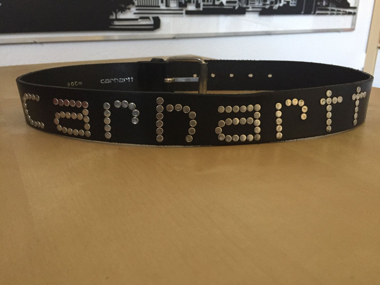 Carhartt Rivet Belt Gürtel schwarz silberne Nieten in XS