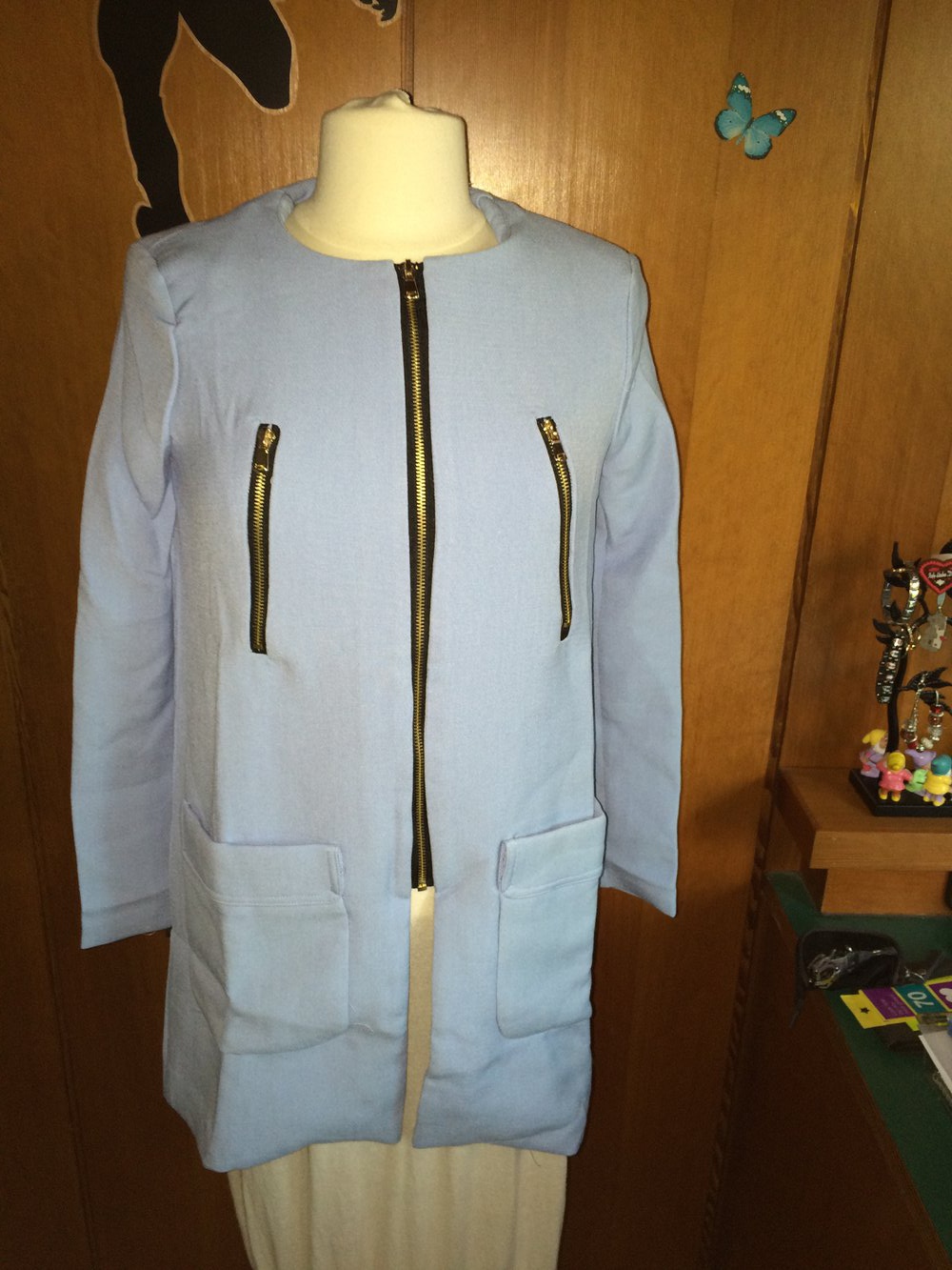 Beliebter hellblauer Blogger-Mantel von ZARA in Größe L (eher 38) *nagelneu mit Schild*