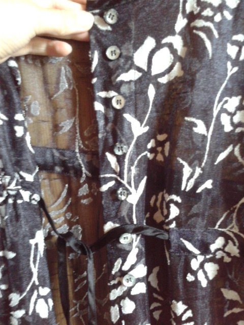 Weste, transparent, Muster, Knöpfe, schwarz, weiß, M, ärmellos