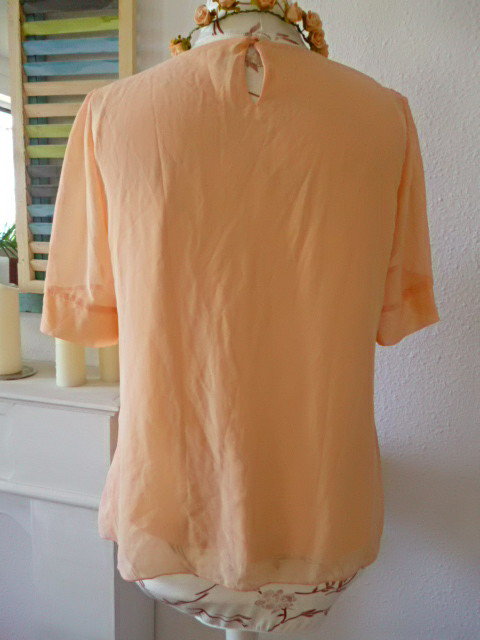 Plissee Bubikragen Chiffon Bluse aprikot von Vero Moda 40/42