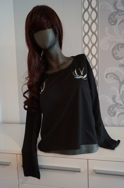 Rockabilly Rockabella Pullover mit Schwalben schwarz M 38 evtl S 36 Neu