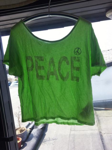 T-Shirt mit Schlabberoptik, grün