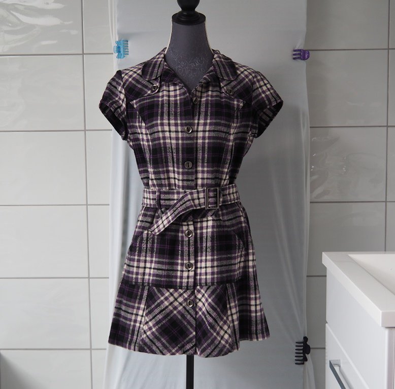 Flannelkleid kariert mit Gürtel