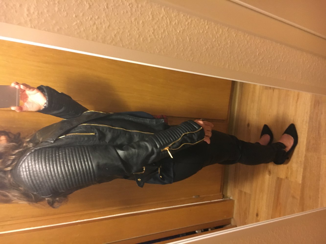 Biker Imitat Leder Jacke 