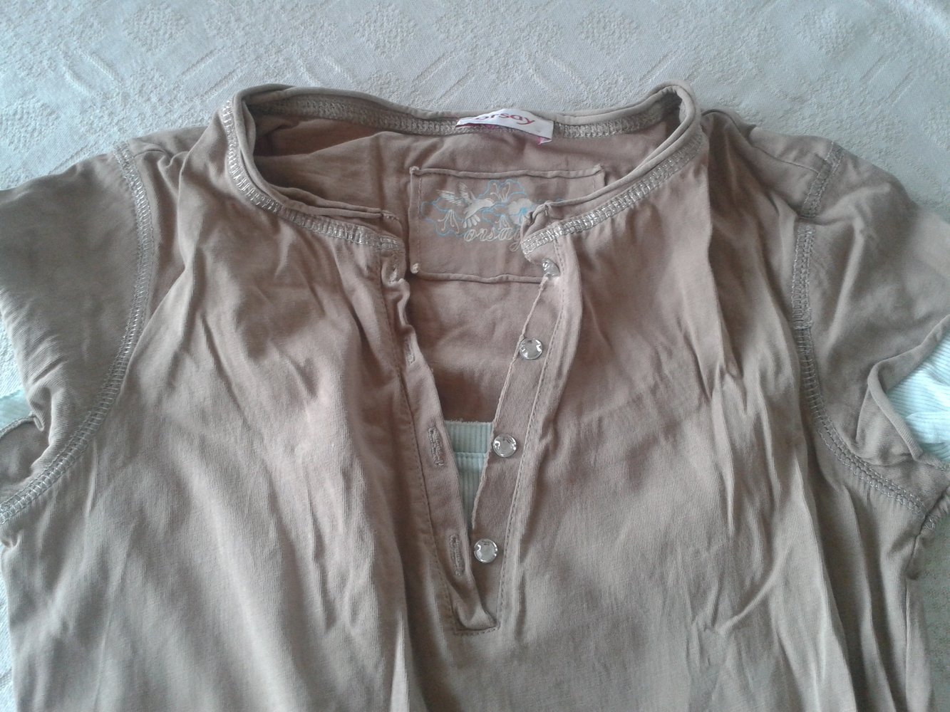 T-Shirt braun türkis süß