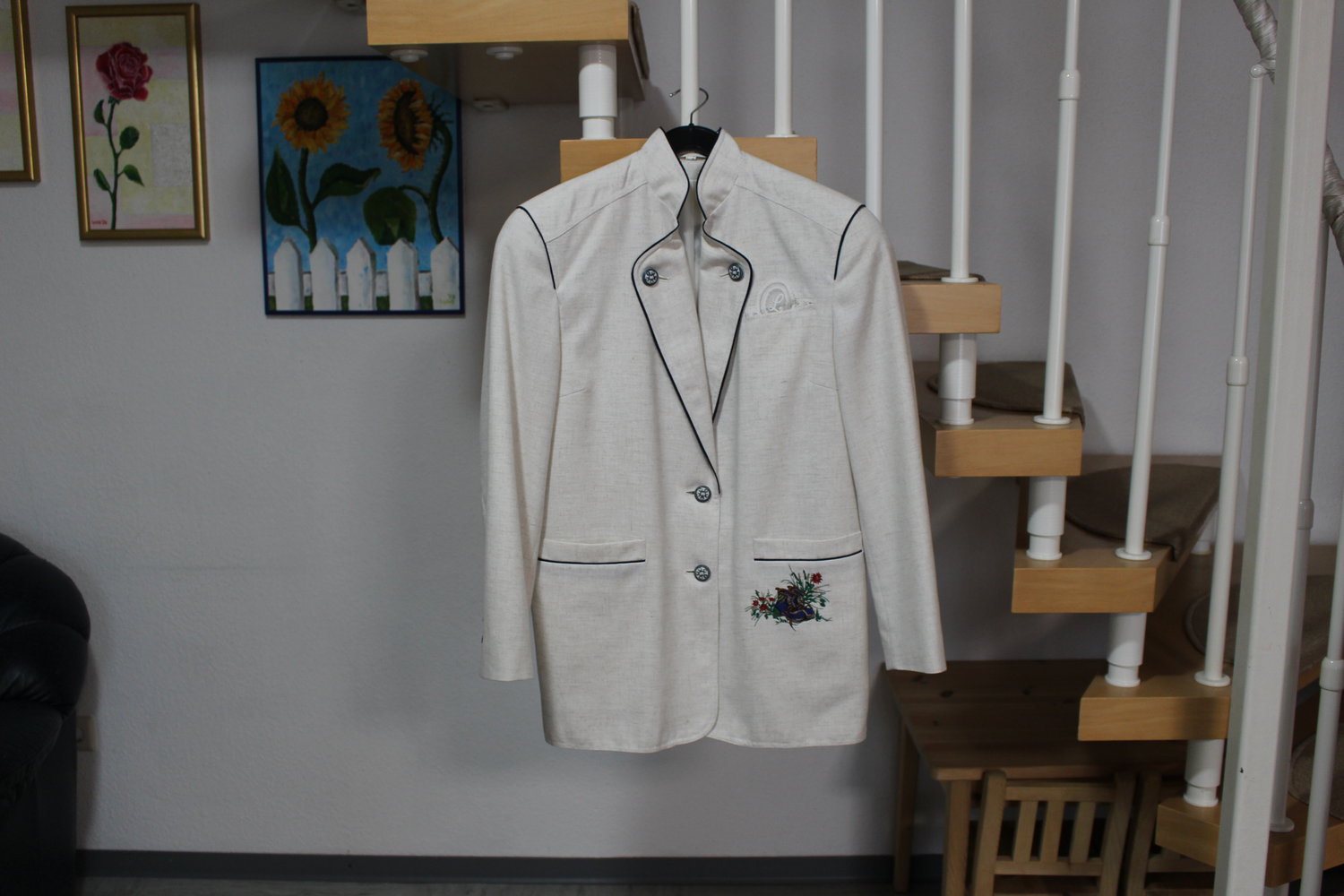 353. Retro-Trachtenblazer, Gr. 40, Farbe - wollweiß/sand