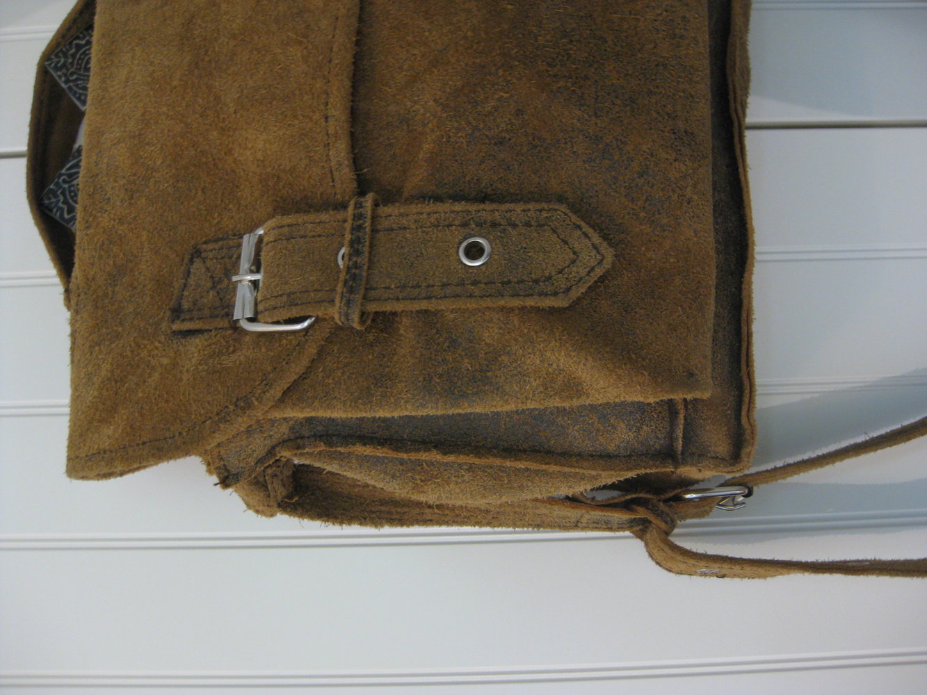 braune Vintage Ledertasche/ Schultasche zum Umhängen