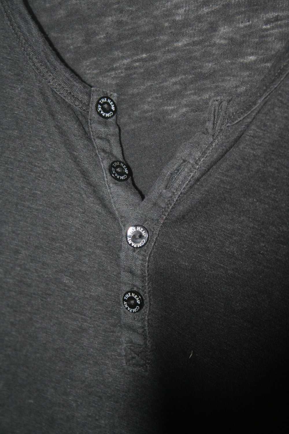 Hanf Shirt mit Knopfleiste (Farbe: Schwarz - wirkt meliert)