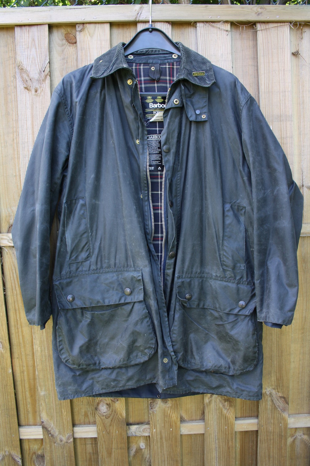 KLASSIKER - Barbour Herren Wachsjacke Wasserabweisend Blau mit Innenfutter inkl. Hut