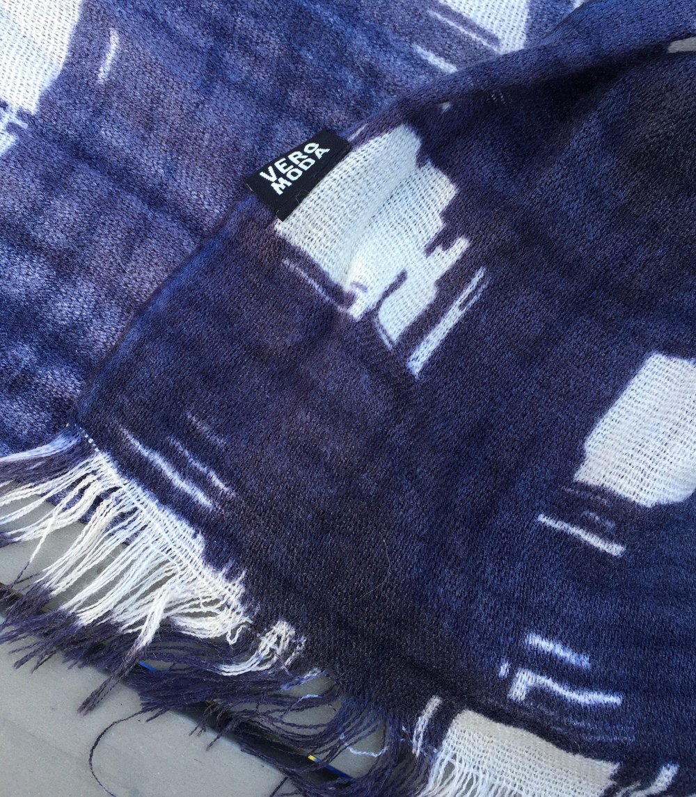 VERO MODA Tuch SCHAL grau KARO