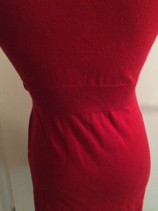 Rotes Baumwollkleid sexy Puffärmel feuerrot