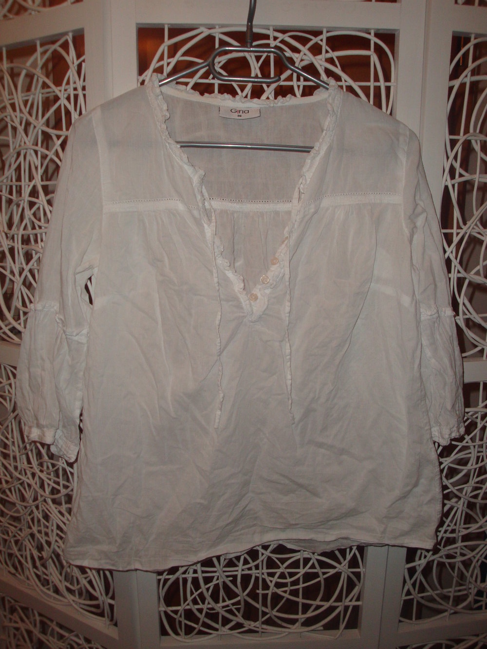 Bluse weiß, transparent