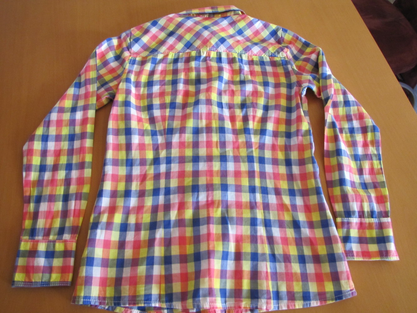 Esprit: bunt karierte Langarmbluse Gr. 152/158