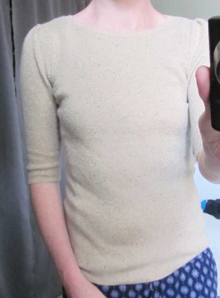 Mango Pullover gold beige nude glitzer XS 34