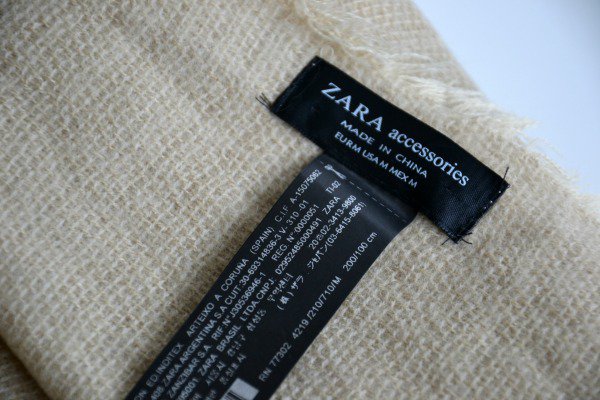 Original Zara XXL Blogger Schal beige nude rot Streifen NEU