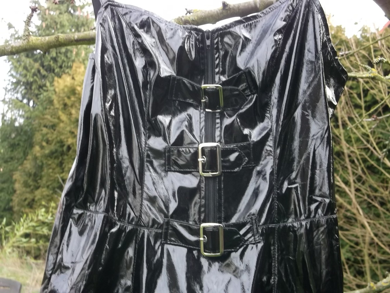 Kleid lang Lackkleid Wgt Gothic Fetisch