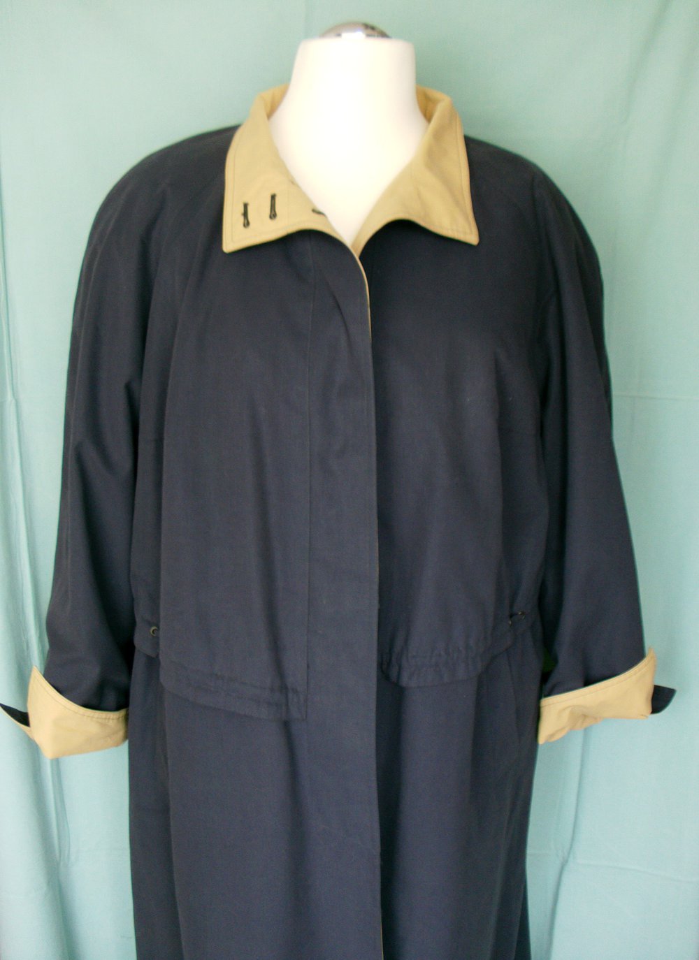 Trenchcoat lang, Popelin Mantel , Übergangsmantel