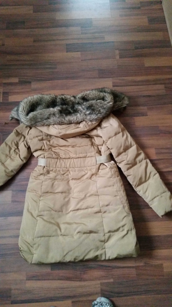 Daunenmantel Mango Beige Fell 