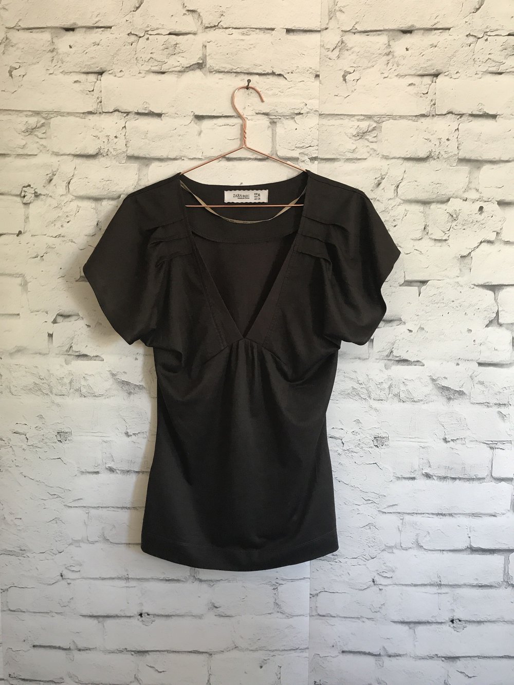 ZARA Shirt mit großen, luftigen Ärmel 