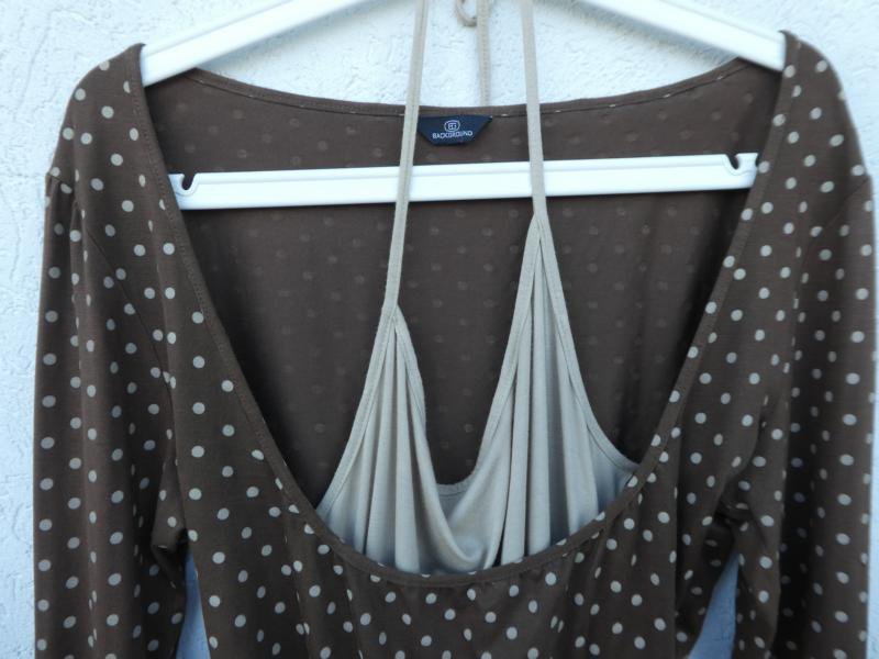 Background by Vögele – Damen Oberteil mit Innentop, dunkelbraun/hellbraun - Gebraucht, fast wie neu