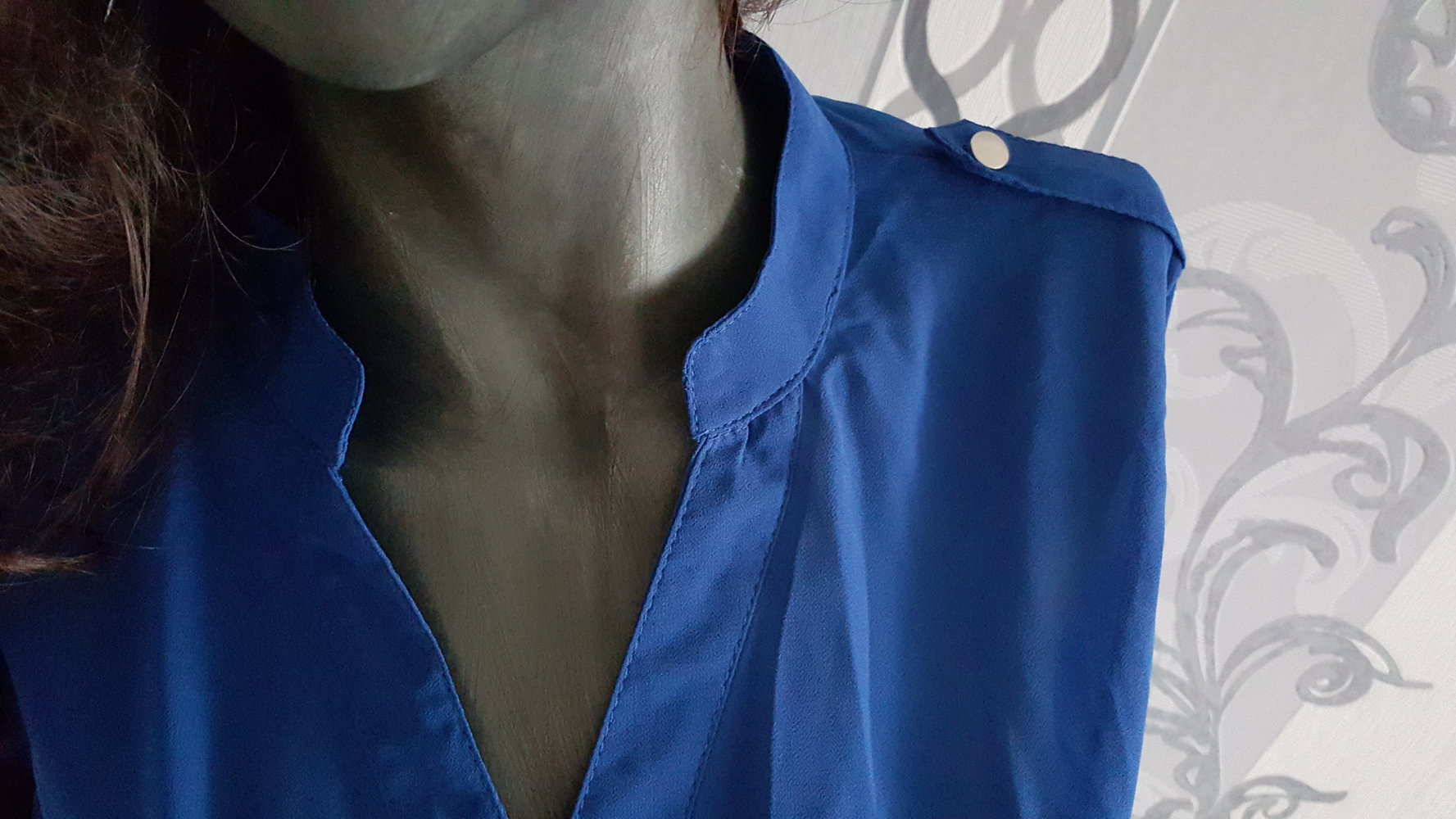 Bluse Blau ausgez. XL auch L 40