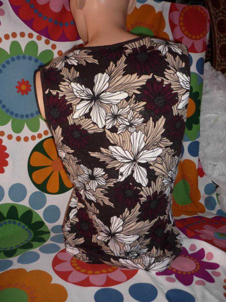 Tank Top * 36 38 * braun * s.Oliver * nature blumen cotton baumwolle