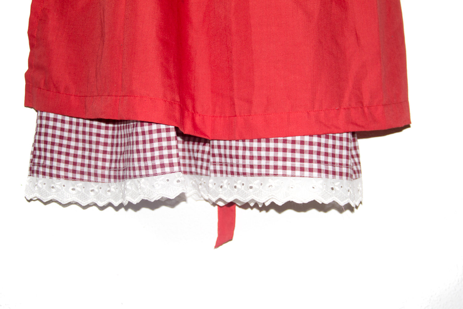 Dirndl Wiesn Trachten Trachtenkleid Oktoberfest rot Bluse Schürze Kleid