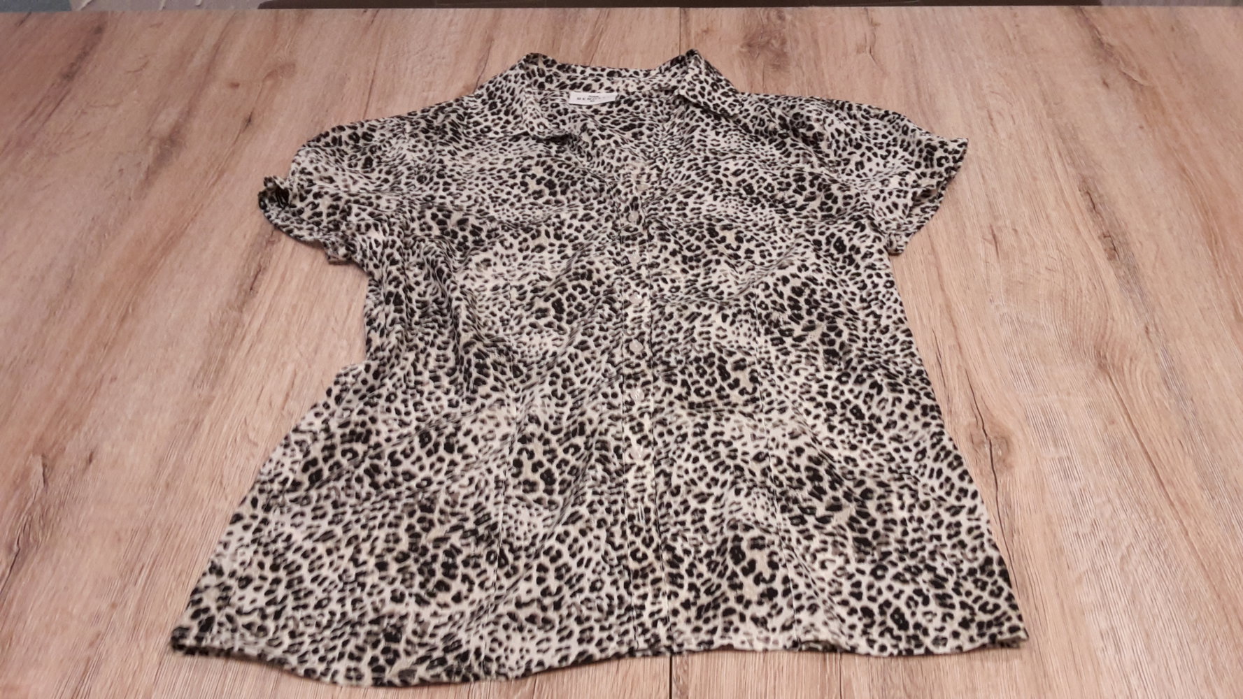 Bluse M/40 leoprint muster leo sommer kurzärmlig Frühling busniss