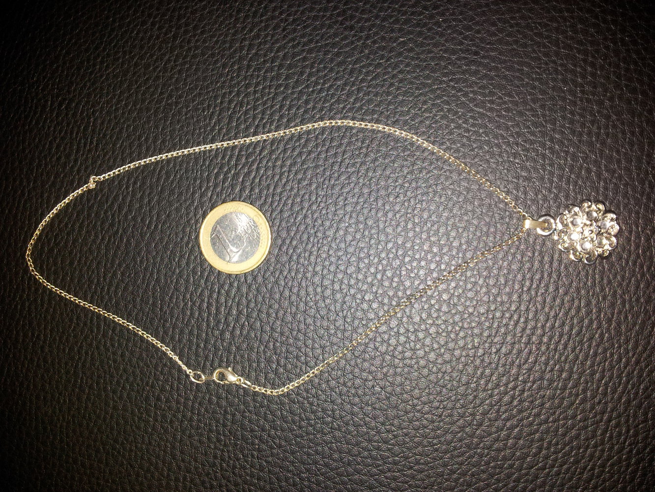 Modeschmuck Kette Blume silber NEU