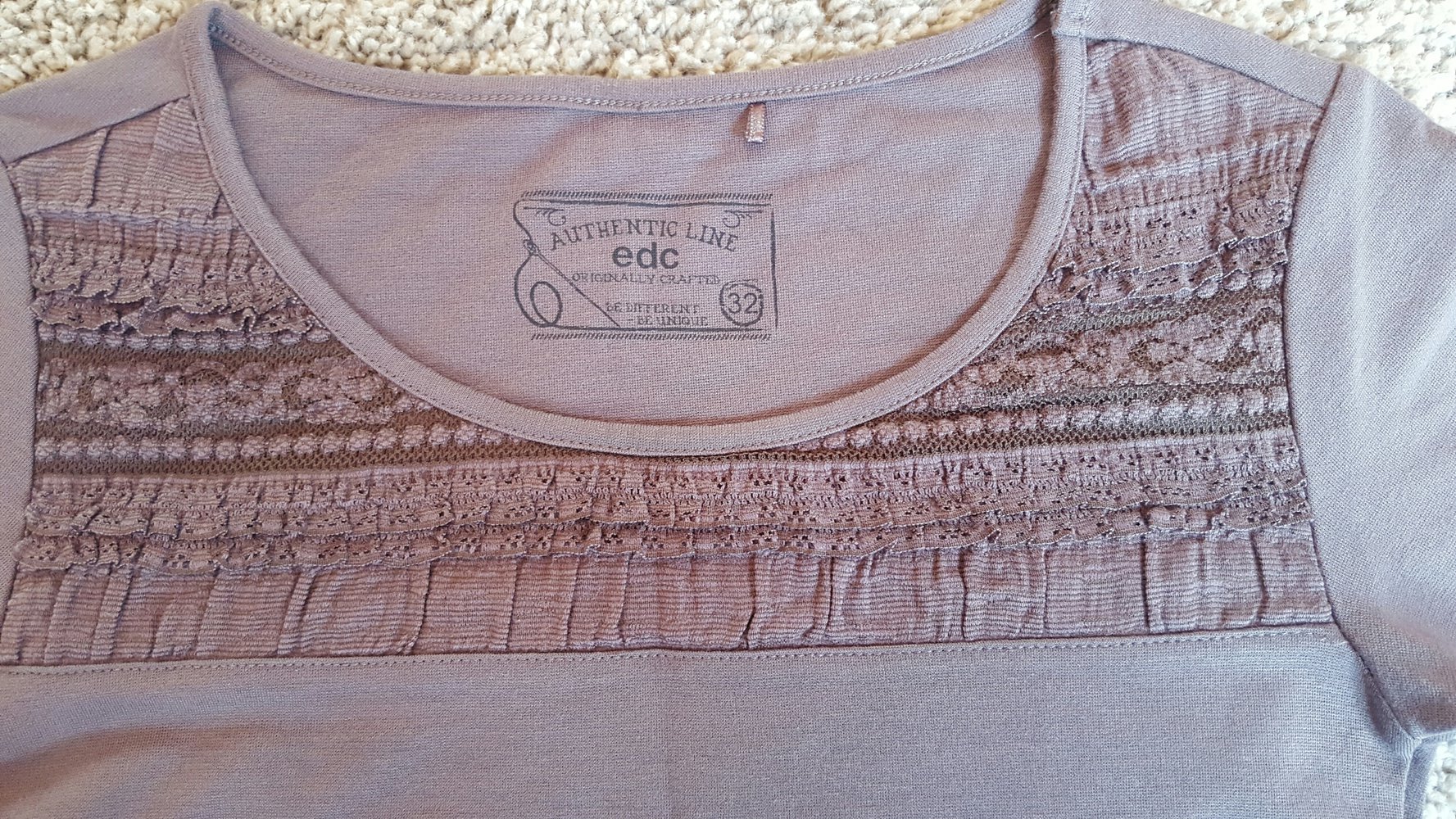 Süßes EDC Esprit Minikleid Spitze Grau XXS 32 34