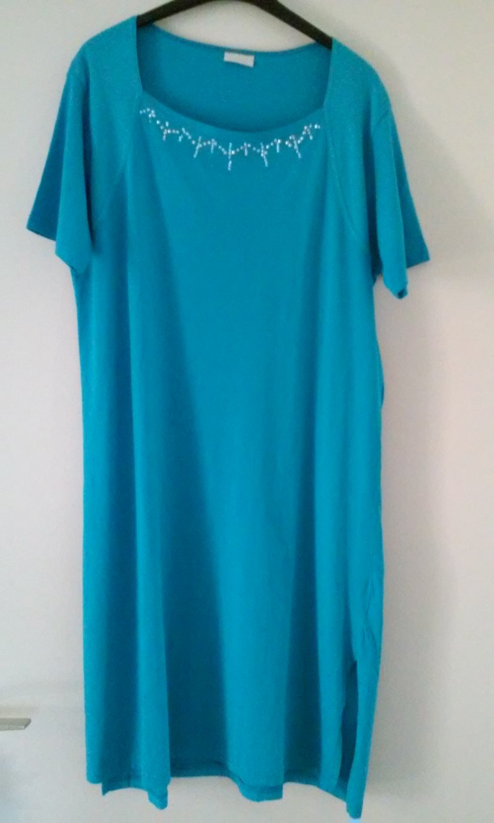 Kleid Longshirt Shirt türkis mit Strass Schopper !!Neu!!