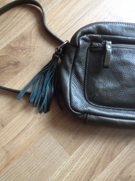 Ledertasche grün- braun