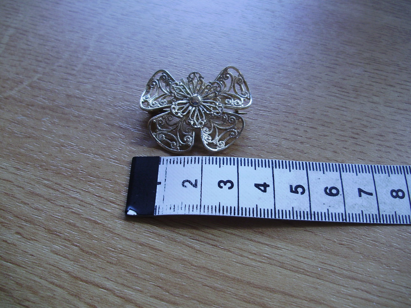 Brosche silbern Retro Vintage filigran